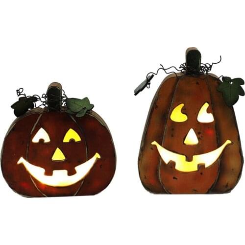 Halloween Pumpkin Lantern Creative Wooden Pumpkin Lantern Ghost Festival Decoration Cemetery Castle Ghost Dress Up Supplies
