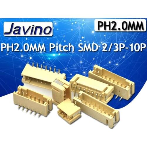 50PCS 2mm Horizontal Socket 2mm Pitch Patch Plug Connector SMT SMD PH2.0 2.0mm Pitch Connector SMD 2P 3P 4P 5P 6P 7P 8P 9P 10P