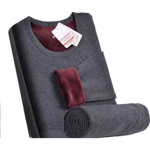 HOT SALE 2020 NewTthermal Underwear Mens Long Johns Men Autumn Winter Shirt+Pants Sets Warm Thick Plus Velvet Size M-XXXL