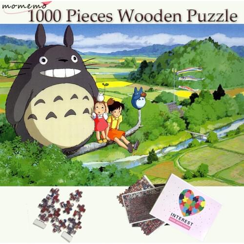 MOMEMO My Neighbor Totoro Puzzle Toy 1000 Pieces Jigsaw Puzzles for Adults Hayao Miyazaki Classic Anime Totoro Wooden Puzzle Toy