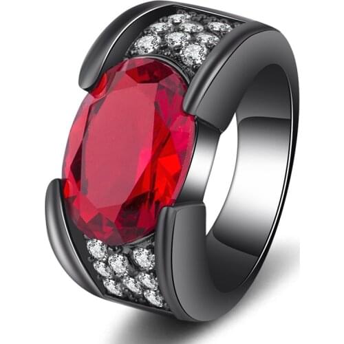 Personality Red Crystal Zircon Ring Fashion Party Ladies Ring Manufacturer Wholesale