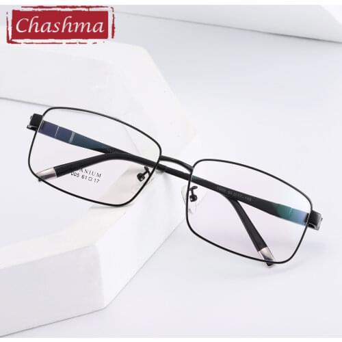 Large Size Wide Frame Men Optical Prescription Eye Glass Pure Titanium Light Eyewear Gold Color Progressive Glasses Frame