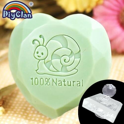 Snail Pattern Soap Stamp Transparent Handmade 100% Natural Soap Making Seal Resin Acrylic Chapters Custom