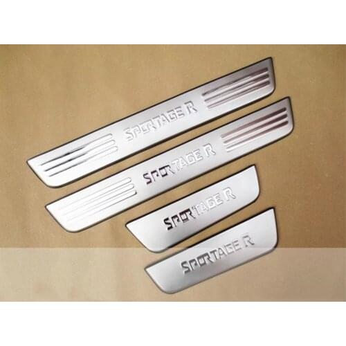Stainless steel Scuff Plate/Door Sill Protector Sticker Car Styling For Kia sportager 2011-2017 4pcCar Styling