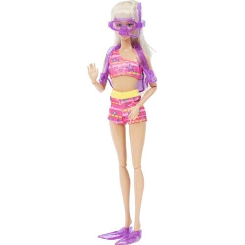 4 Pcs/Pack Oxygen Tank Swimming Glasses Diving Shoes With One Shoulder Swimsuit Bikini Beach Accessories Clothes for Barbie Doll