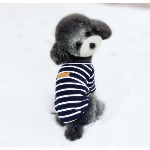 Dogs clothes Summer t-shirt Striped thin section for comfort Teddy Bear Small Dog Pet Clothes Stylish and cute