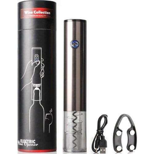 Rechargeable Electric Wine Bottle Opener Corkscrew Foil Cutter Set Automatic Bottle Opener for Red Wine Kitchen Tool Can Opener