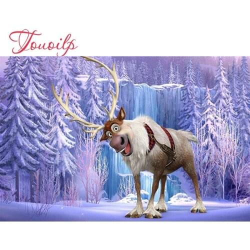 FULL 5D DIY Diamond Painting Cross Stitch kit cartoon snow donkey picture Gift Diamond Embroidery mosaic pattern Home Decor