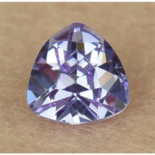 Sale 3x3~12x12mm 5A Lavender Color Cubic Zirconia Stone Triangle Trillion Shape Cut Synthetic Violet Loose CZ Gems For Jewelry