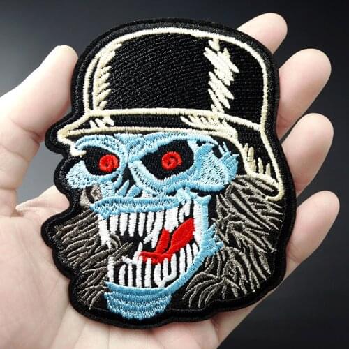 SKULL Size:8.1x10.0cm Patch for Clothing Iron on Embroidered Sew Applique Cute Fabric Badge DIY Apparel Accessories