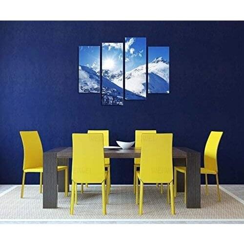 Snow Mountain Wall Art Winter Rocky Mountains In Colorado United States Landscape 4 Pieces Paintings For Living Room Home Decor