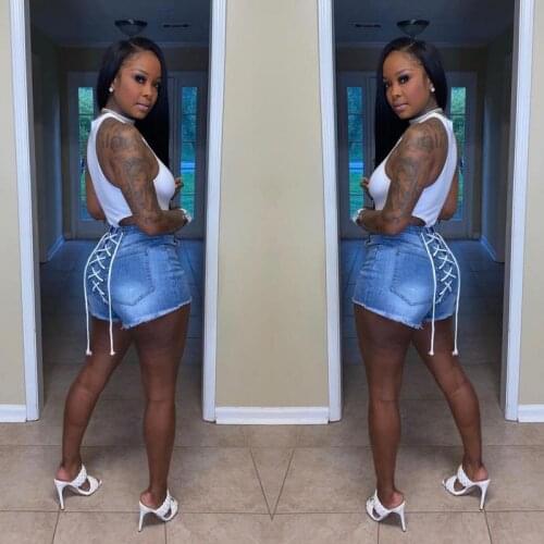 Light Color Casual Solid Split Joint Mid Waist Skinny Denim Shorts