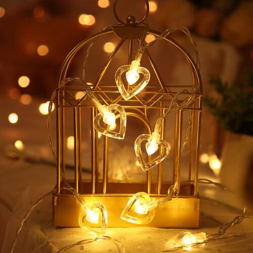 Led Cotton Love Heart Wedding Decoration String Lights Pink Girl Wedding Party Home Decor Fairy Garland Valentines Day Gifts