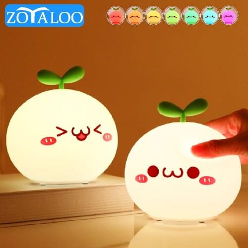 USB LED Night Light Lamp Soft Silicon Touch Sensor Cartoon 5V 1200 mAh 8 Hours Working Kids Cute Night Light BP-D-PPD-U