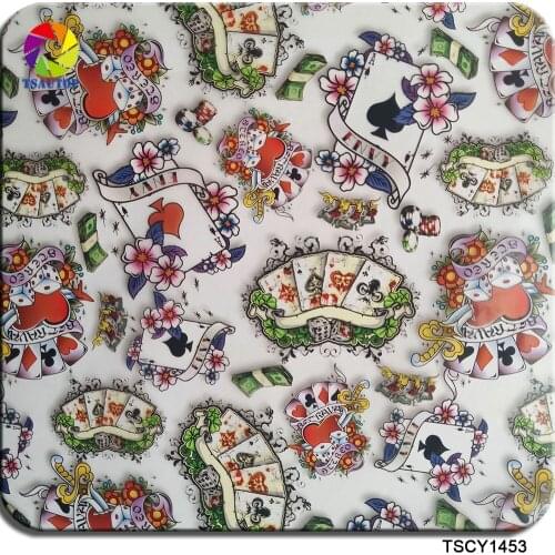 TSAUTOP Width 0.5/1m 10sqm poker flower hydrographics dipping pva water soluble film aqua print WDF1453