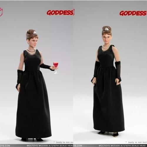 In Stock MCCTOYS MCC030 1/12 Audrey Hepburn Head Shape + 6'' Clothing Set Collection Toy in stock