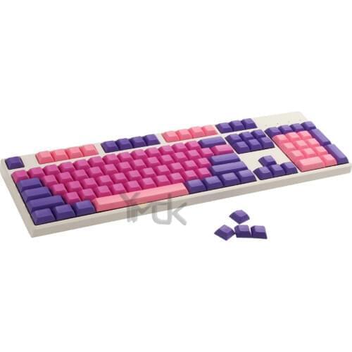 YMDK 108 Blank Pink Purple Mixed Valentine DSA Keyset PBT For MX Mechanical Keyboard