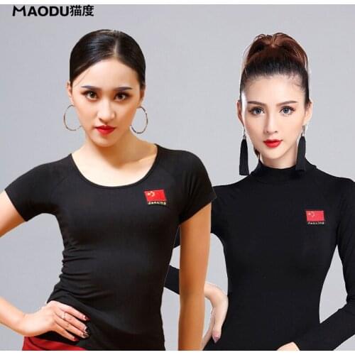 Lady National Standard Dance Costume Female Square Dancing Blouse Girls Dance Practice Tops Dancing Clothes B-6936