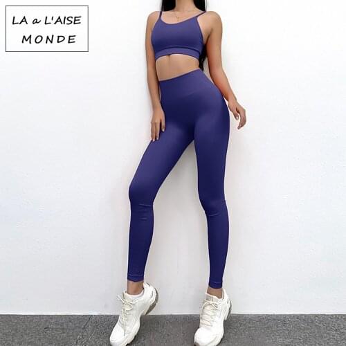2020 Seamless Gym Clothing Gym Suit Yoga Set Fitness Workout Sets Yoga Bra + Yoga Legging Womens Sportswear Suit Fitness Suit