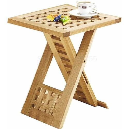 Coffee table solid wood small apartment tea table creative folding portable paint-free environmentally friendly bedside table