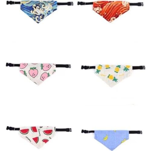 10PCS Dog Bandanas Bibs Large Pet Scarf Adjustable Pet Cotton Plaid Washable Bow Tie Collar Scarf Big Dog Accessories Kerchief