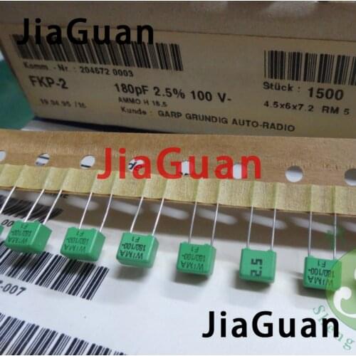10PCS NEW green WIMA FKP2 180PF/100V 2.5% P5MM film audio capacitor 0.00018uF/100V 180p high precision 181/100v 0.18nF/100V