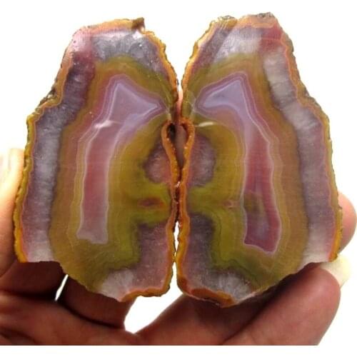 140g Pair of Unpolished Achat Agate Thunderegg Half Geode - crystals and stones healing Mineral specimen Home Decor x0161
