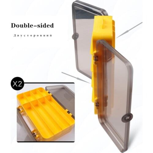 18cm Double-sided Portable Storage Fishing tackle box Transparent carp gear accessories Hard plastic case Outdoor kit Lure tools