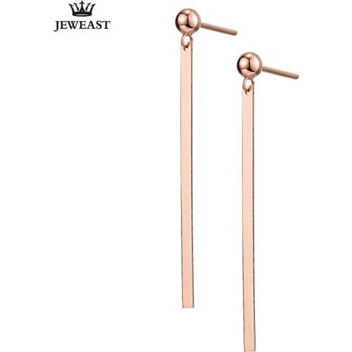 18K Pure Gold Earring Real AU 750 Solid Gold Earrings Simple Elegant Upscale Trendy Classic Party Fine Jewelry Hot Sell New 2020