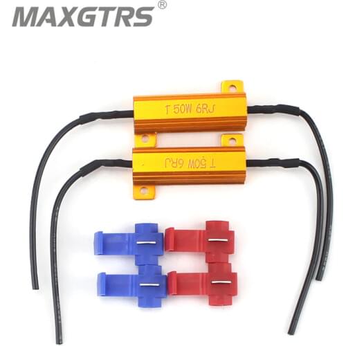 2x 50W 100W 6 8ohm Led Load Resistor H1 H3 H4 H7 H8 H11 9006 1156 1157 HeadLight DRL Fog Light Wiring Canceller Decoder