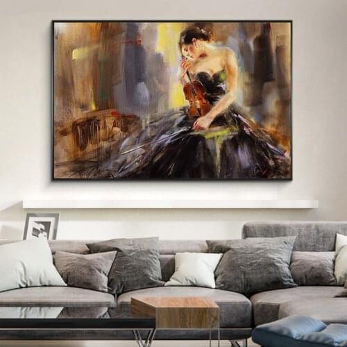 Abstract Girl Oil Painting on Canvas Navia Living Room Modern Posters and Prints Mural Pictures for Living Room Home Decoration