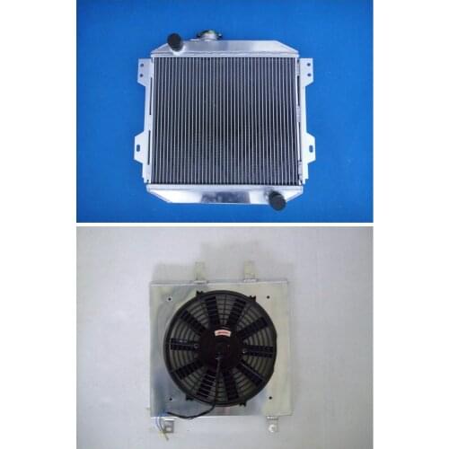 Aluminum radiator for Ford Capri MK1 MK2 MK3 Kent 1.3L 1.6L/2.0 Essex/Escort 1.6+shroud+fan