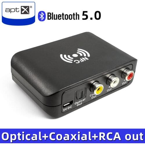 EarRise NFC Wireless Stereo Bluetooth 5.0 Audio Receiver Adapter APTX DAC NFC-Enabled 3.5mm RCA SPDIF Coaxial output