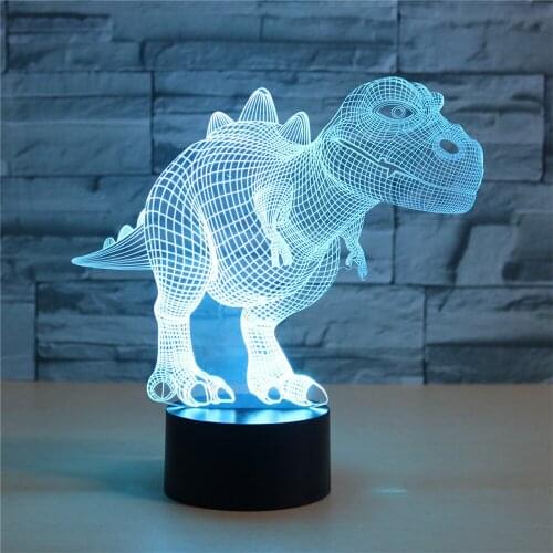 Dinosaur Colorful 3D Creative Touch Remote Control Table Lamp Energy-saving LED Illusion Lamp Holiday Lantern