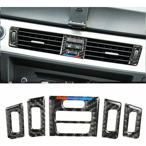 For BMW E90 E92 E93 Car Carbon Fiber Interior Central Air Vent Outlet Trim