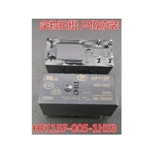 HF115F-005-1HS3 5VDC 16A 250VAC DIP6 HONGFA RELAY 1 From A, New and original