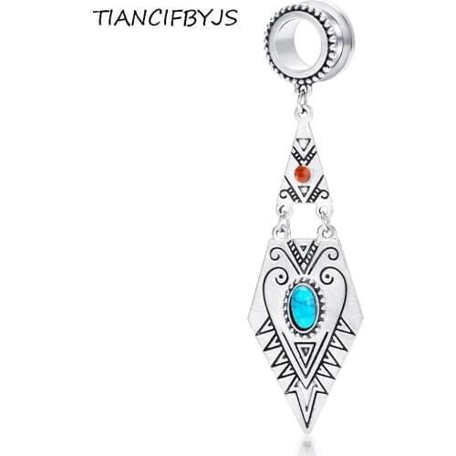 JUNLOWPY Dangle Flesh Tunnels Ear Plug Screw Stainless Steel Body jewelry Hollow Earring Expander Stretcher Gauge Piercign 70pcs