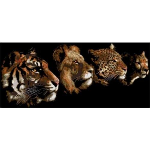 Four beasts patterns Counted Cross Stitch 11CT 14CT DIY Chinese Cross Stitch Kits Embroidery Needlework Sets home decor