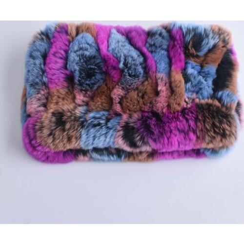 Rex Rabbit Fur Knitted Headbands Can Be Used As Scarf Women Warm Winter Real Fur Caps Ear Warmer Head Wrap Real Fur Ring Scarves