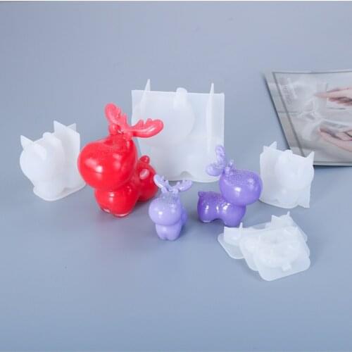 NOT AS LONG diy Epoxy Mould 3 styles of elk with horns for pendulum pendant silicone mold making mirror home crafts resin