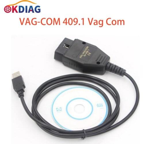 Newest OBD2 Cable kkl vag com 409.1 K-line Auto Diagnostic Scanner Scan Tool KKL VAG-COM 409.1 For Seat V W USB Interface Cable