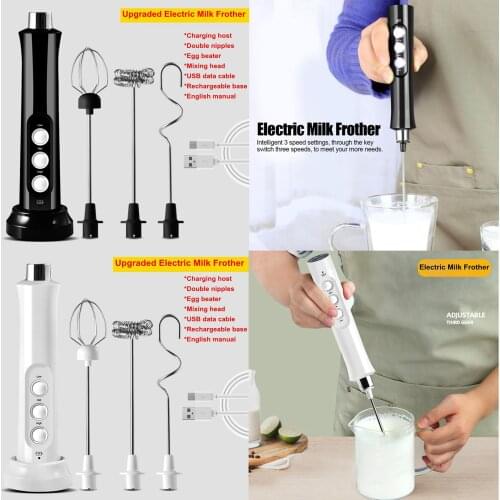 Rechargeable USB Milk Frother Coffee Foamer Egg Beater Latte Mixer Blender