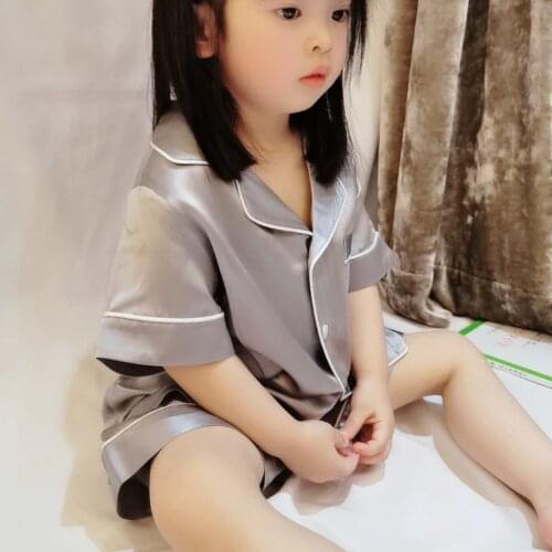 Baby Girls Pajamas 100% Silk Nightdress Kids Summer Home Clothes Nightwear Clothing Children Comfortable High Quality Pajamas