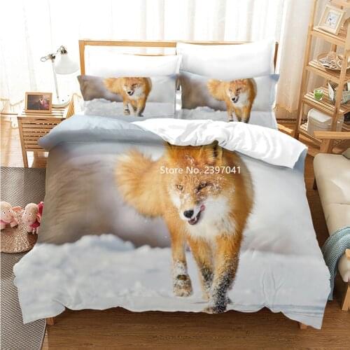 Fox Animal Pattern Children Adult Bedding Set High Quality Quilt Cover Pillowcase Queen King Multiple Sizes Available To Order