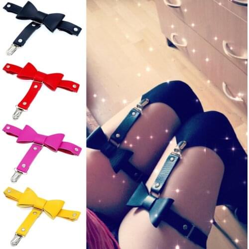 Womens Sexy Elasticity Harness bow Leg Chain Garter Belts Cosplay High Quality Elastic Thigh Ring Garter Fashion Women Jewellery