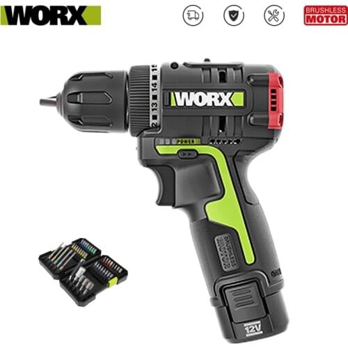 WORX 12V Brushless motor Cordless electric Screwdriver WU130 professional tool with 42PCS Drill Bits Set