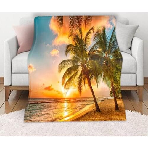 Modern Keep Warm Blanket Living Room Sofa Winter Body Bedroom Bed Nap 3D Landscape Pattern Blanket Thicken Printed Large Flannel