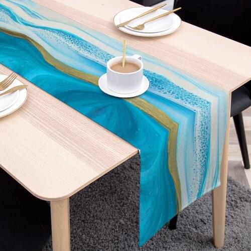 Modern Quicksand Pattern Table Runner TV Cabinet Cover Polyester Table Flag Luxury Tablerunner Home Wedding Table Decorations