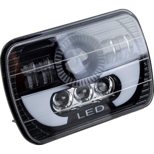 90W LED Headlight Halo DRL 7x6" 5x7" Fit for Jeep Cherokee XJ Wrangler YJ Chevrolet GMC Savana Safari K3500 K2500 K1500 C2500