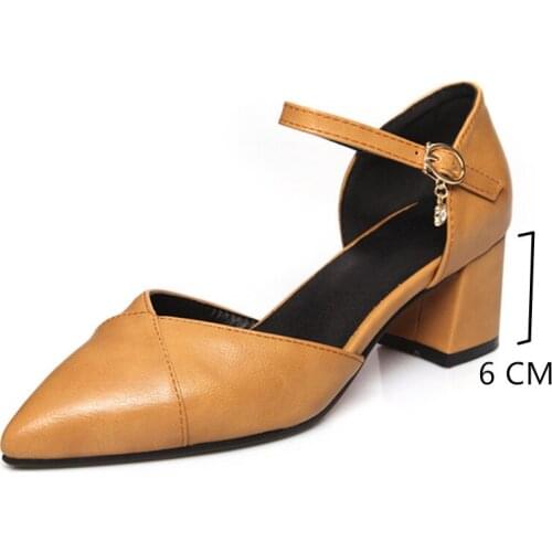 New summer Women Pumps Elegant Square High Heels Slingbacks Shoes Slip on Pointed Toe Party Shoes Ladies Plus Size 34-43